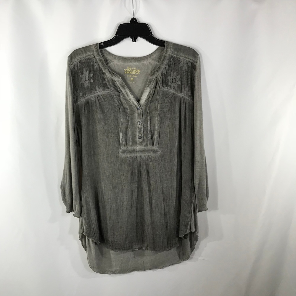 VINTAGE AMERICA GREY SIZE M BLOUSE